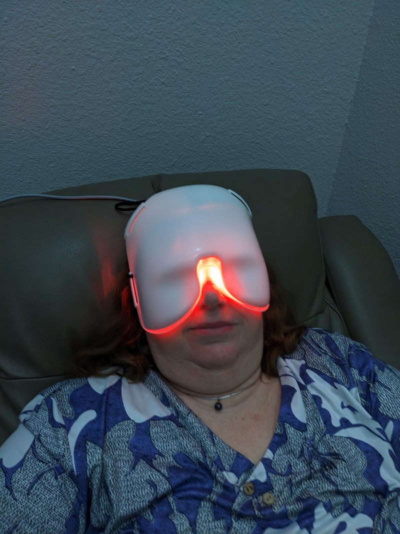 Lois had an eye treatment done for dry eyes.