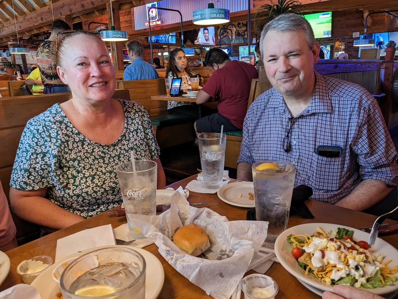 Cheryl and Brent at Texas Roadhouse.