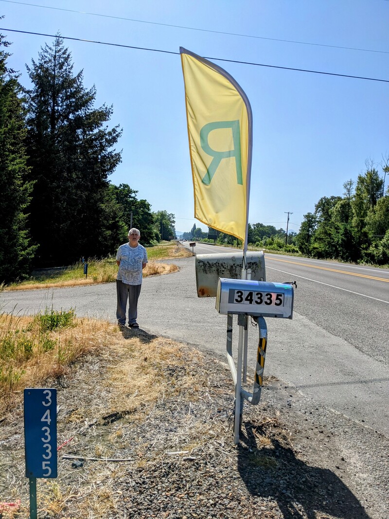 Flag on Hwy 58 to help newcomers
