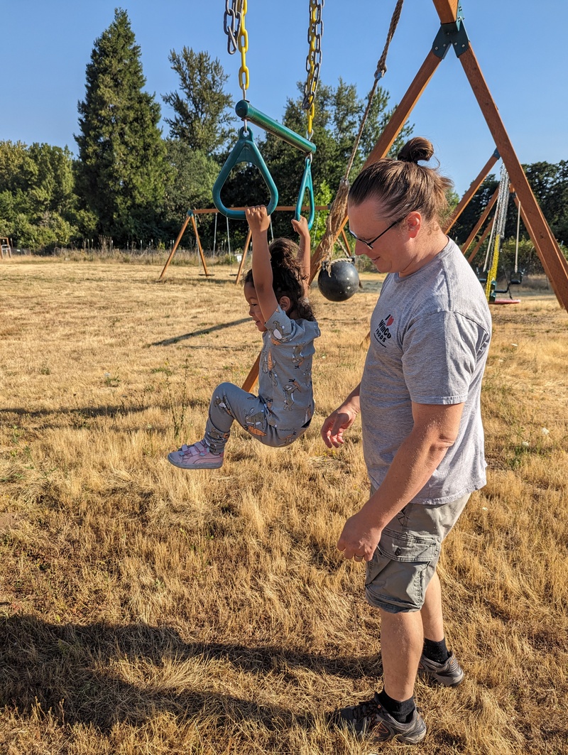 The trapeze bar is great at stretching you out.