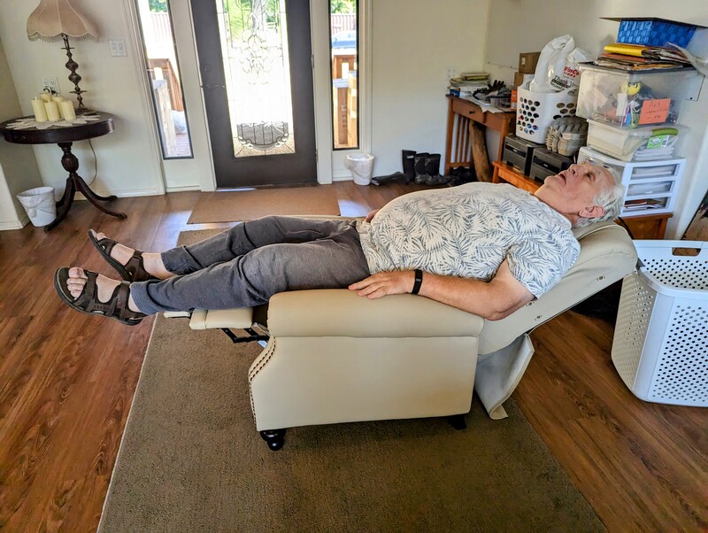 Don tests one of the new recliners.