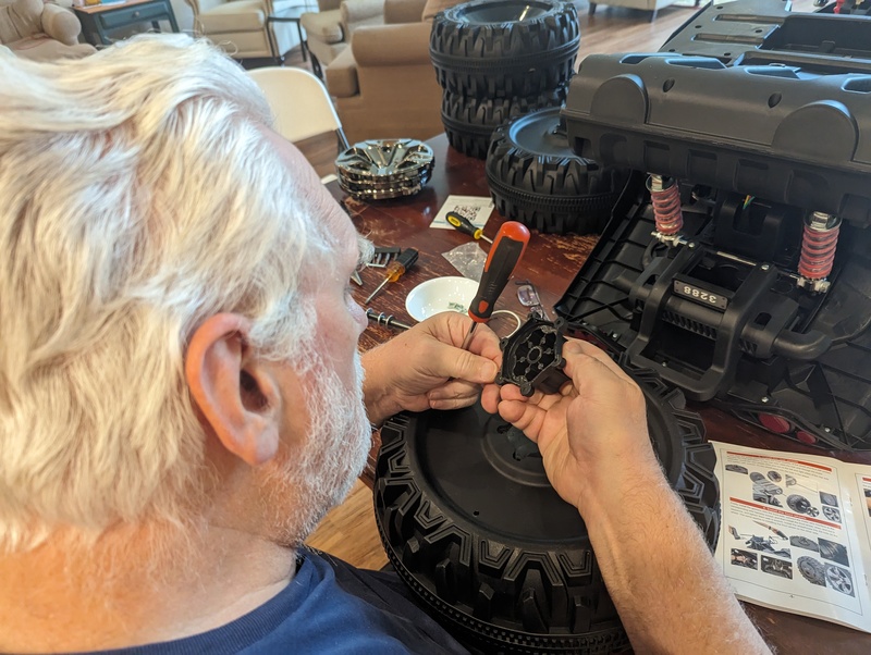 Don working on the car.