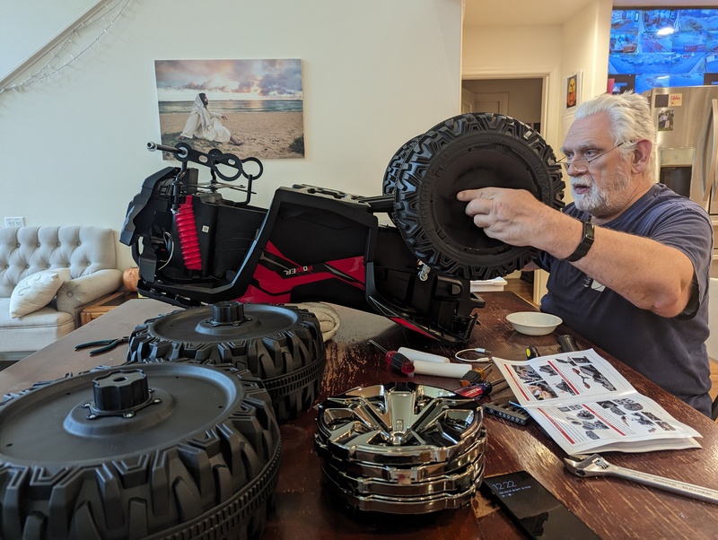 Don working on the car.