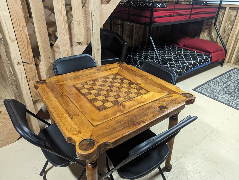 B2 Chess board table that we got at Goodwill.