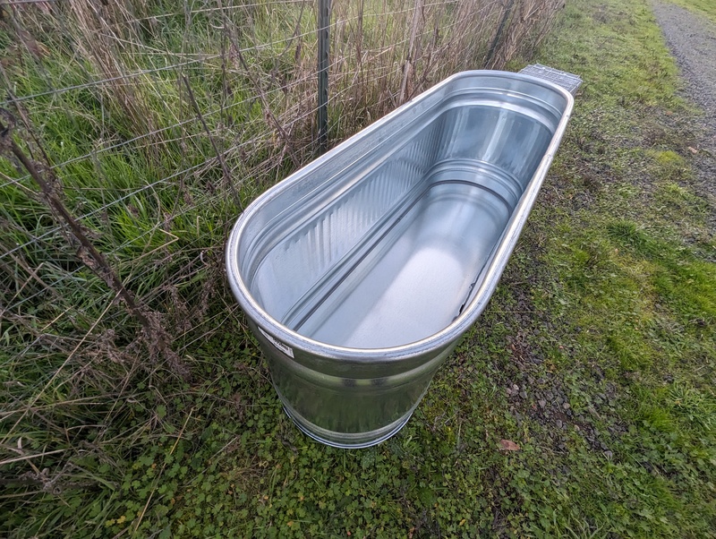 The new six foot stock watering tank.