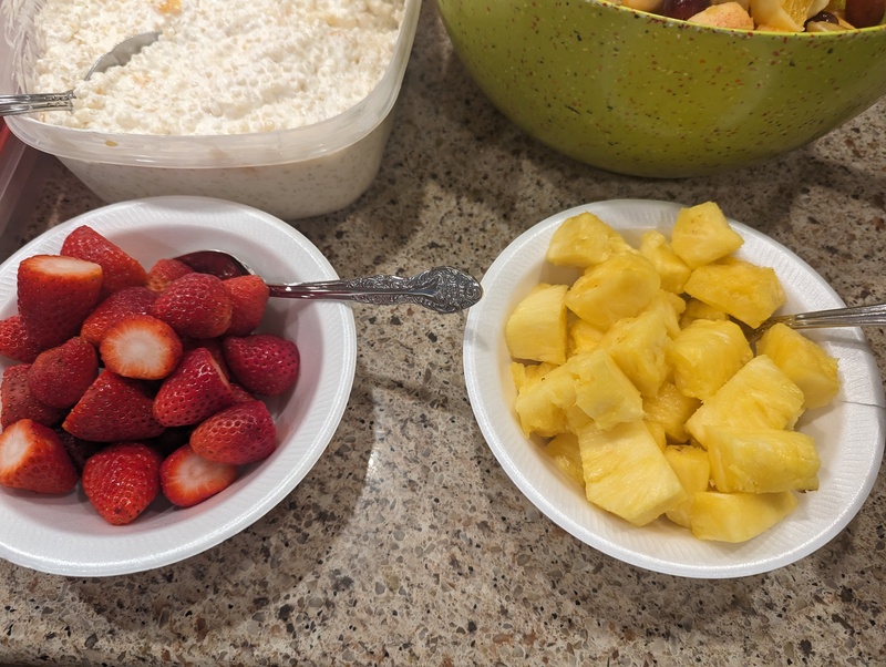 strawberries and pineapple separate