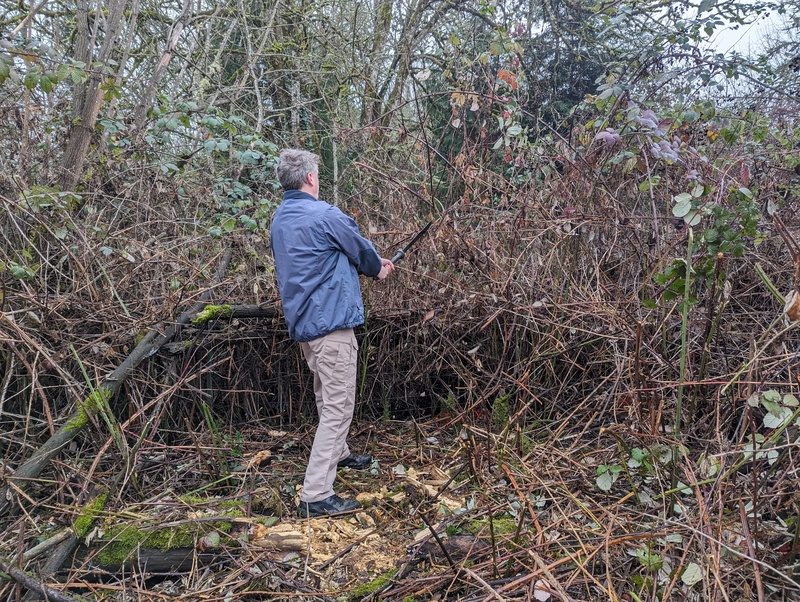 Joseph wields a mean machette.