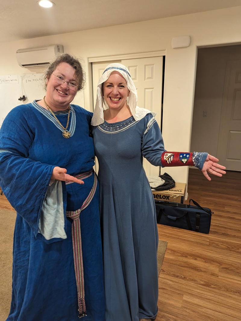 Two of our SCA bardic friends in their medieval garb.