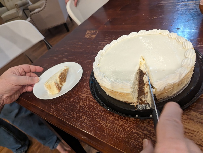 Cheesecake for Don's birthday.