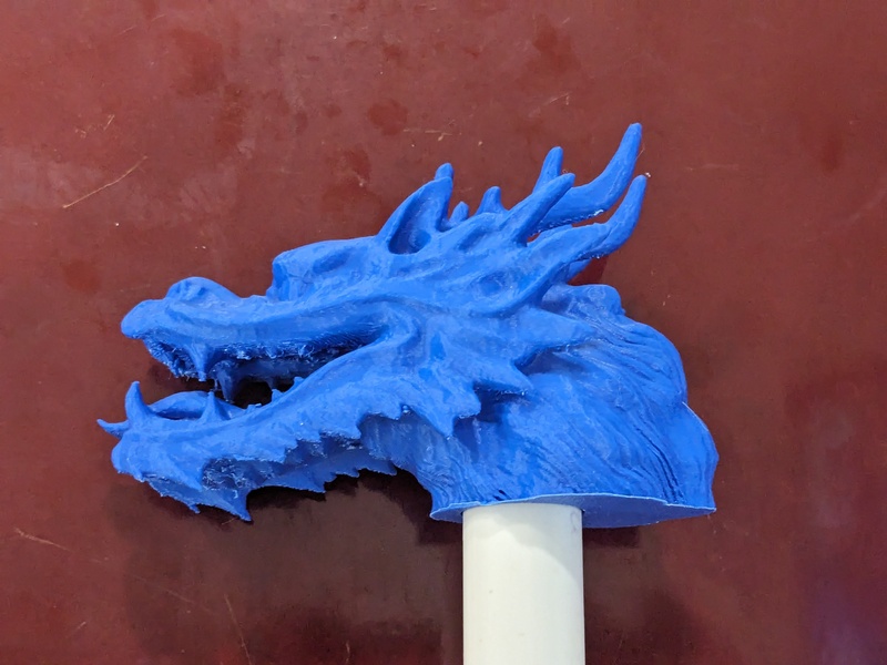 dragon head v2 on PVC "flagpole"
