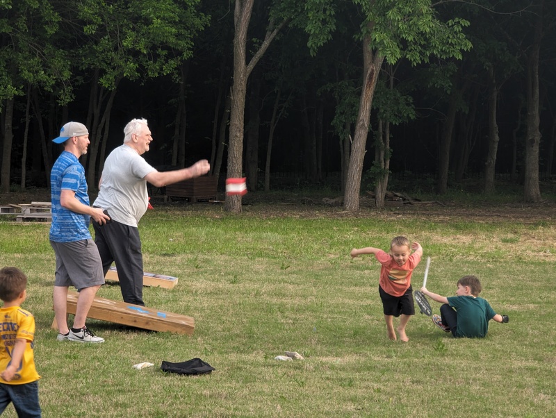 Don competes at Corn Hole.