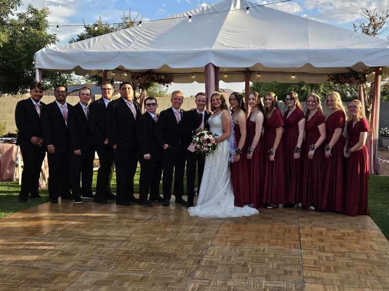 Briyanna and Thomas wedding party. . . Caleb, Joshua, . . Brother, Thomas, Bryianna, Tia, Hollie, Savanna, Cassi, . . .