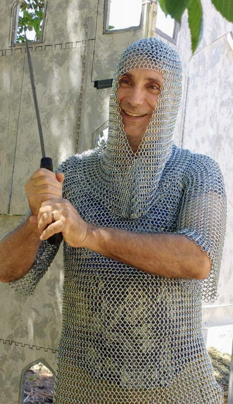 Jim and chain mail.