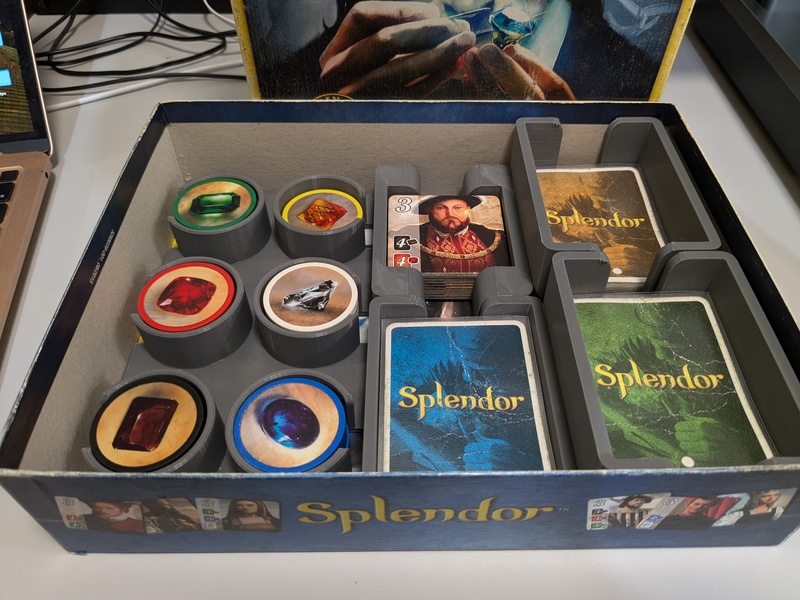 Splendor box inserts, 3D printed.