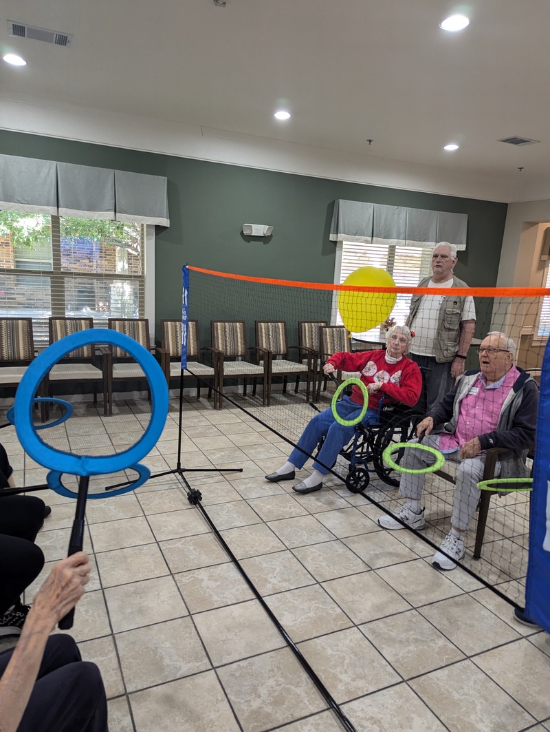 Jean playing balloon volleyball. It looked so fun.