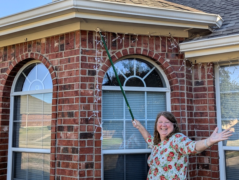 Lois and her Magic Wand. Let there be lights!