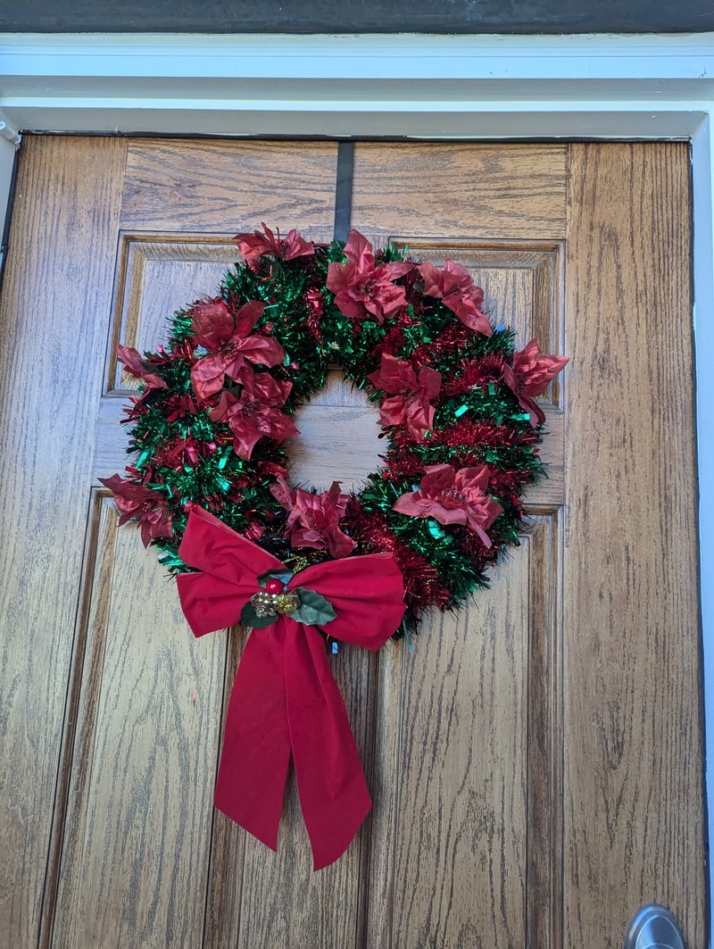 Wreath on our front door.