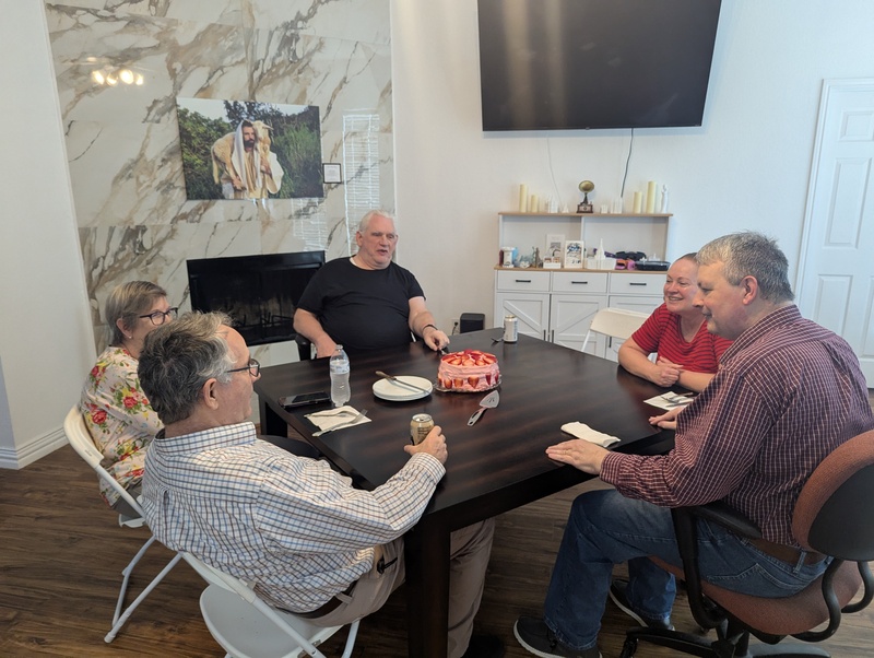 Birthday Party guests: Cheryl, Brent, Jim, Cindy.