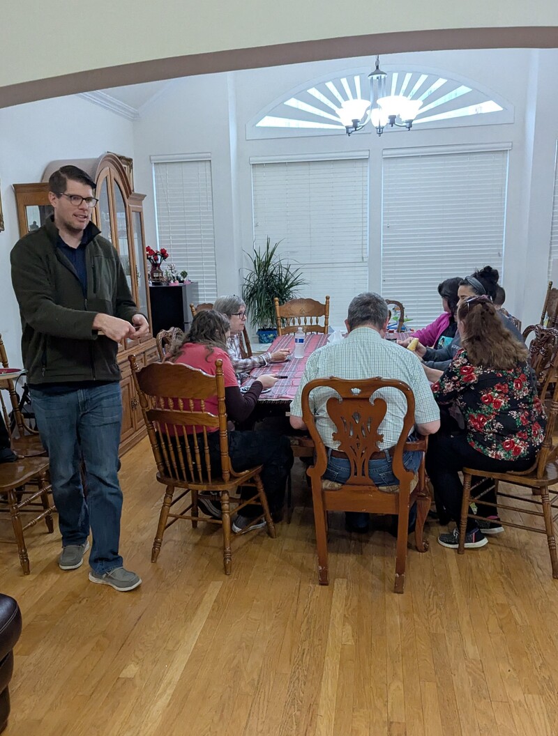 Family dinner time with Brent and Cheryl.