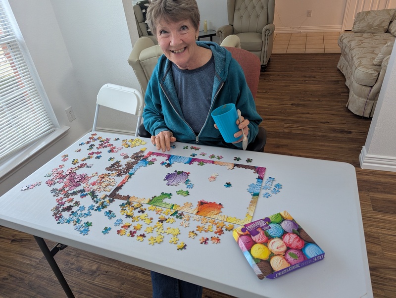 Laura is putting together an ice cream puzzle.