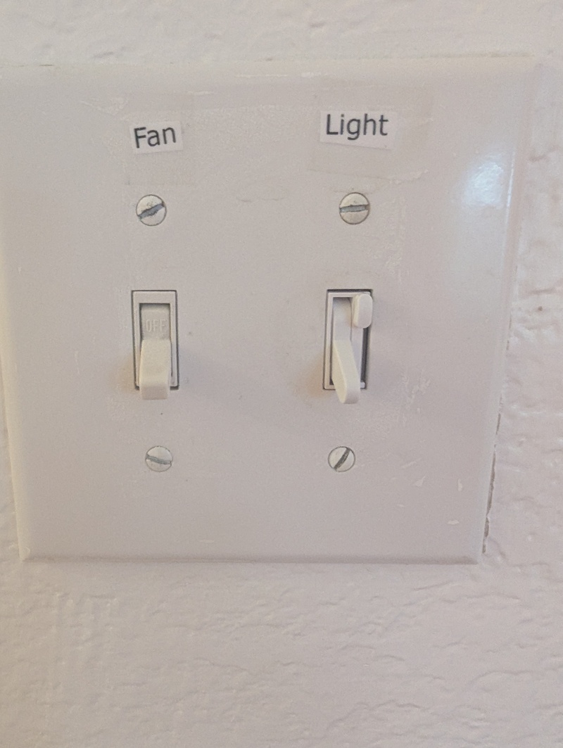 Don replaced a dimmer light switch that had failed.