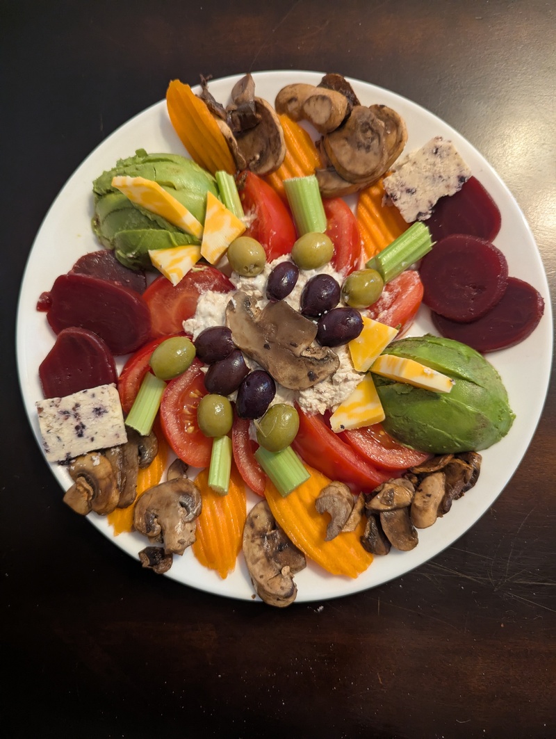 Leftover snack charcuterie plate.