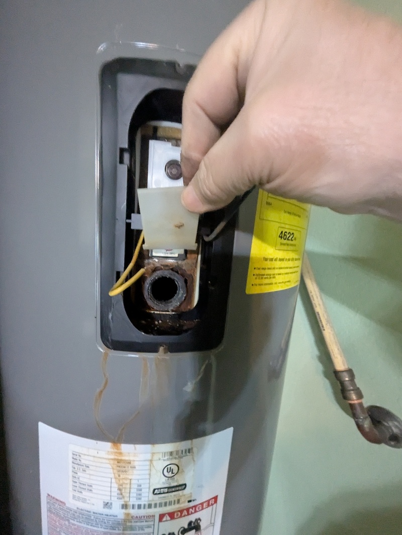 The upper heater area after the heating element is out.