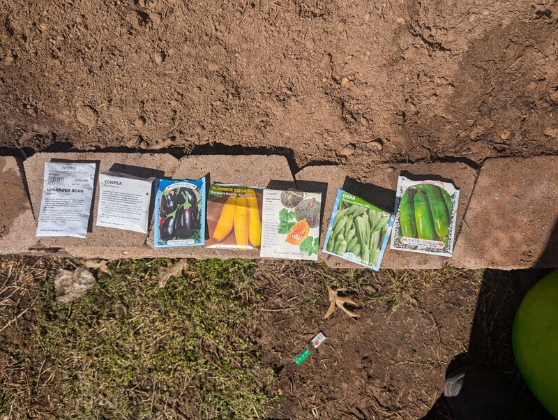 Vegetable garden seeds.