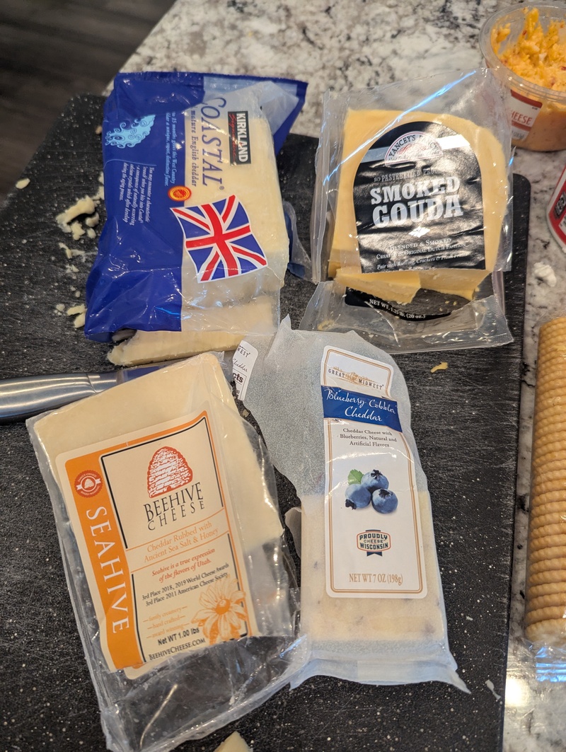 Cheeses that we tried in Herriman. Multiple people liked the Kirkland Coastal.