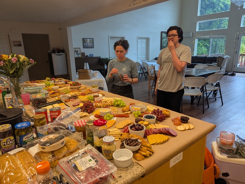 beginning of Shannon's Charcuterie Creation on our 9ft countertop