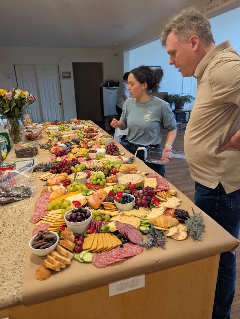 beginning of Shannon's Charcuterie Creation on our 9ft countertop