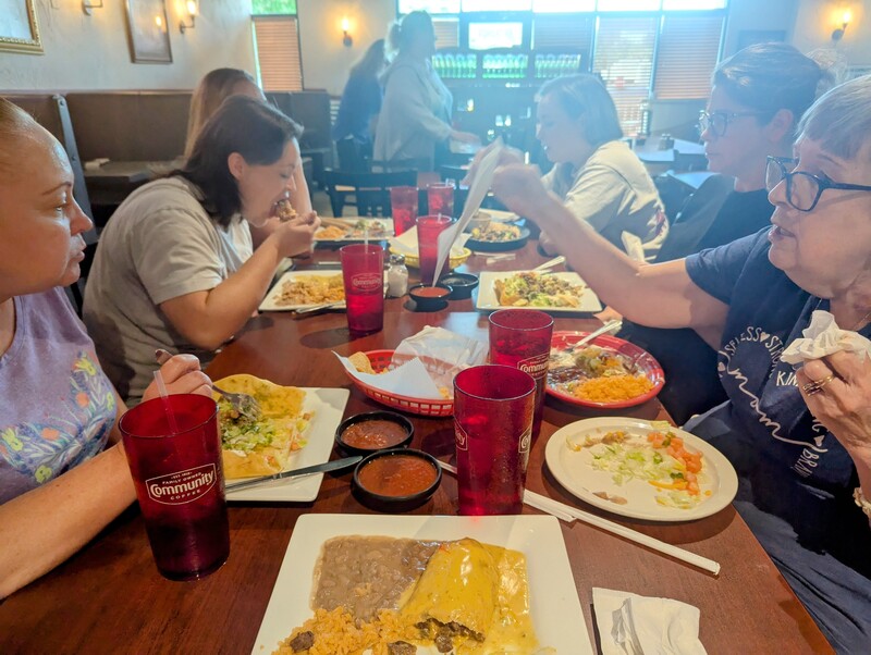 We celebrated Cindy's birthday at a Mexican restaurant..