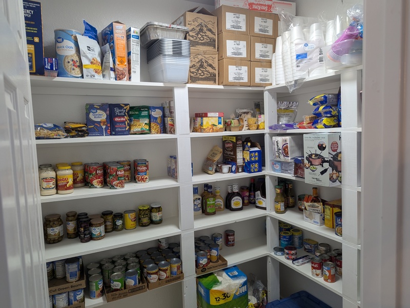 Lois restocked the shelves.