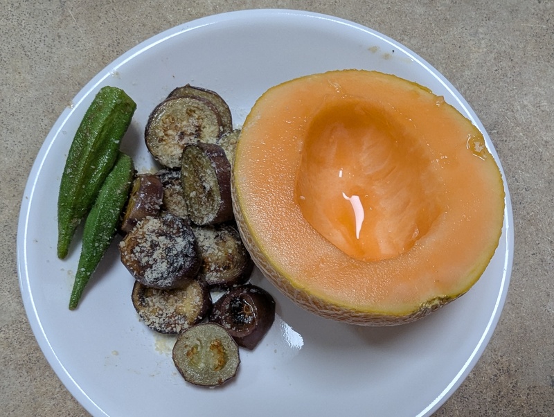 A meal totally from our garden.