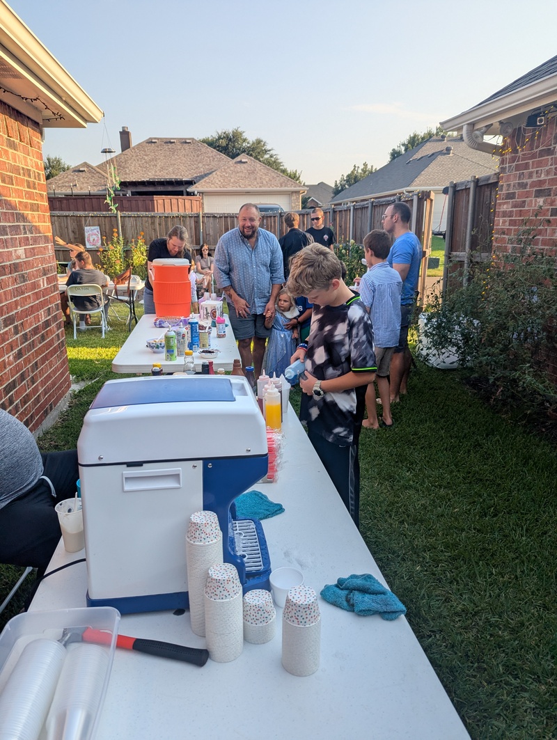 Shave ice party participants