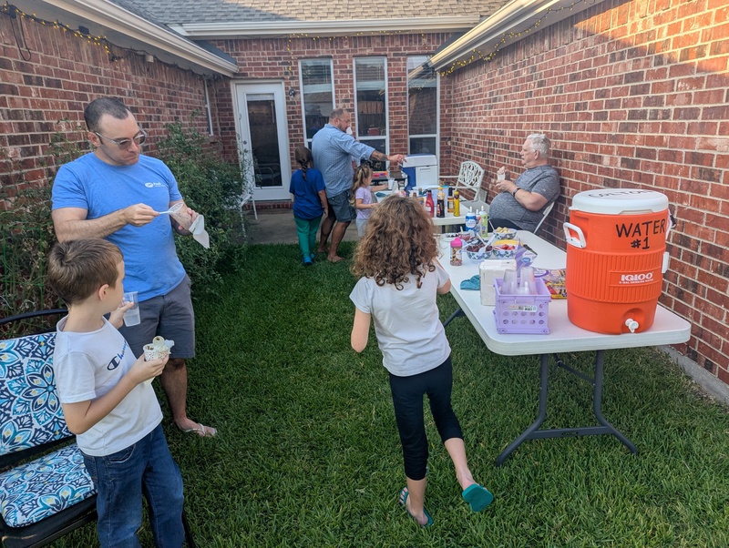 Shave ice party participants