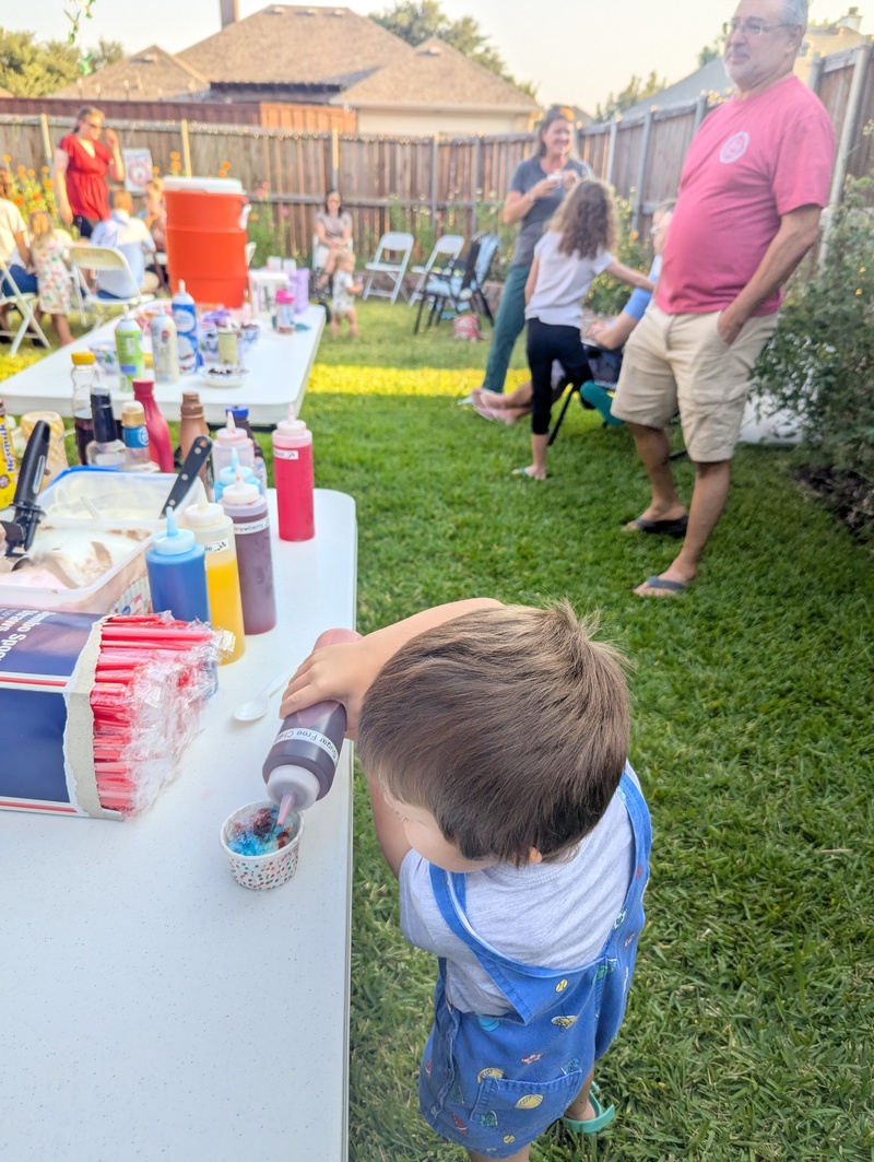 Shave ice party participants