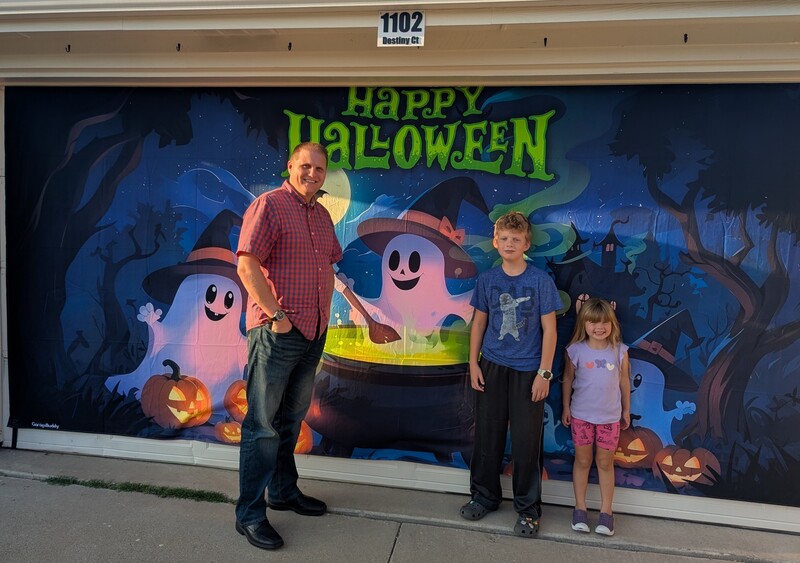 Some families took pictures during our ice cream and shave ice party.