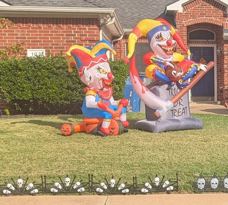 Halloween decorations are starting to appear. Some are scary.