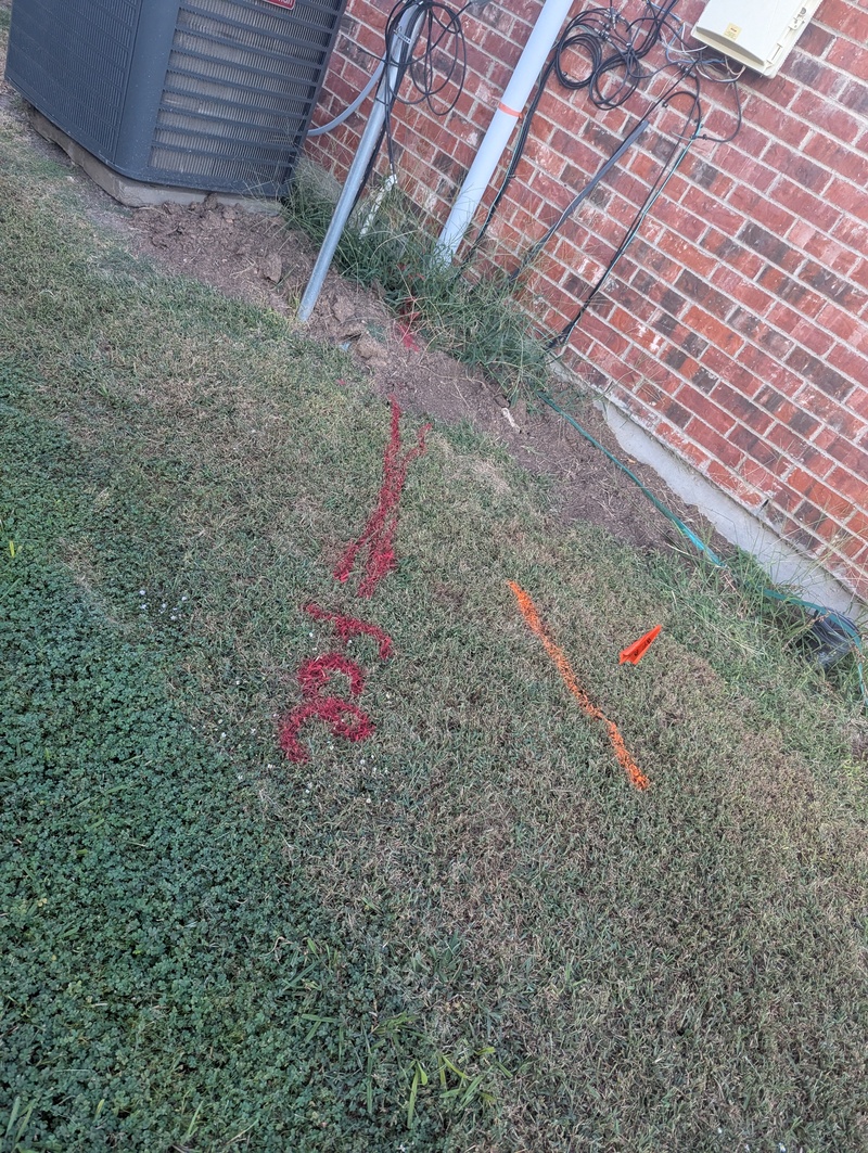 We had the utilities marked so Lois could plant bulbs.