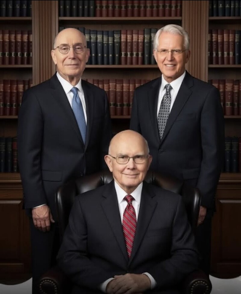 The new First Presidency for The Church of Jesus Christ of Latter-day Saints.
