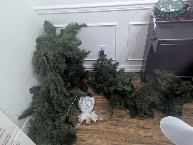 Had to get the Christmas tree out of the box to find the outdoor lights.