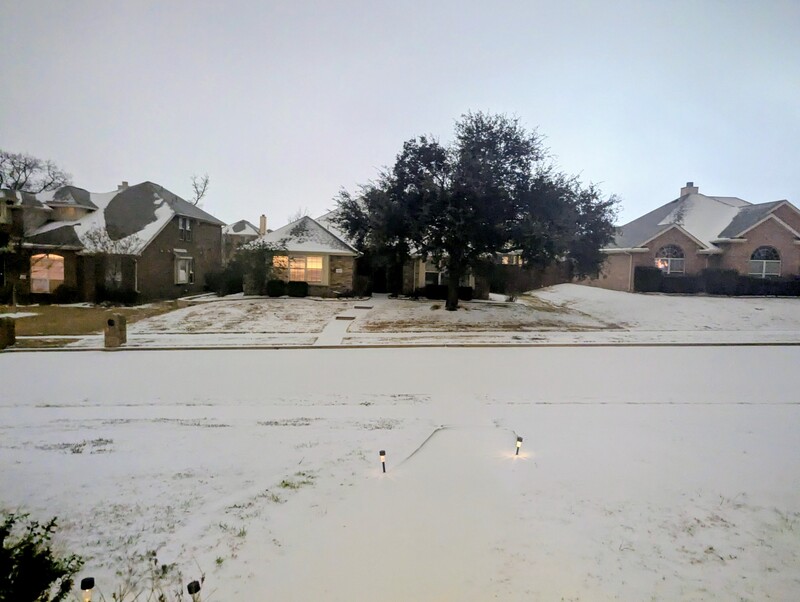 so it's now about 11pm on Saturday, and more snow is on the ground.