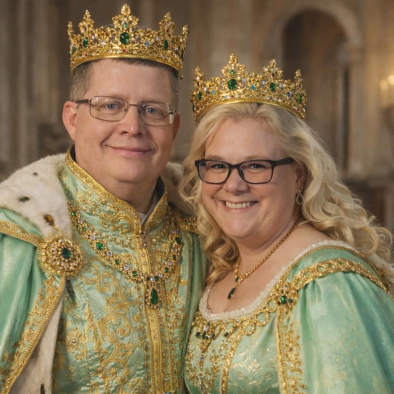 AI Royal Benjamin and Larissa with glasses