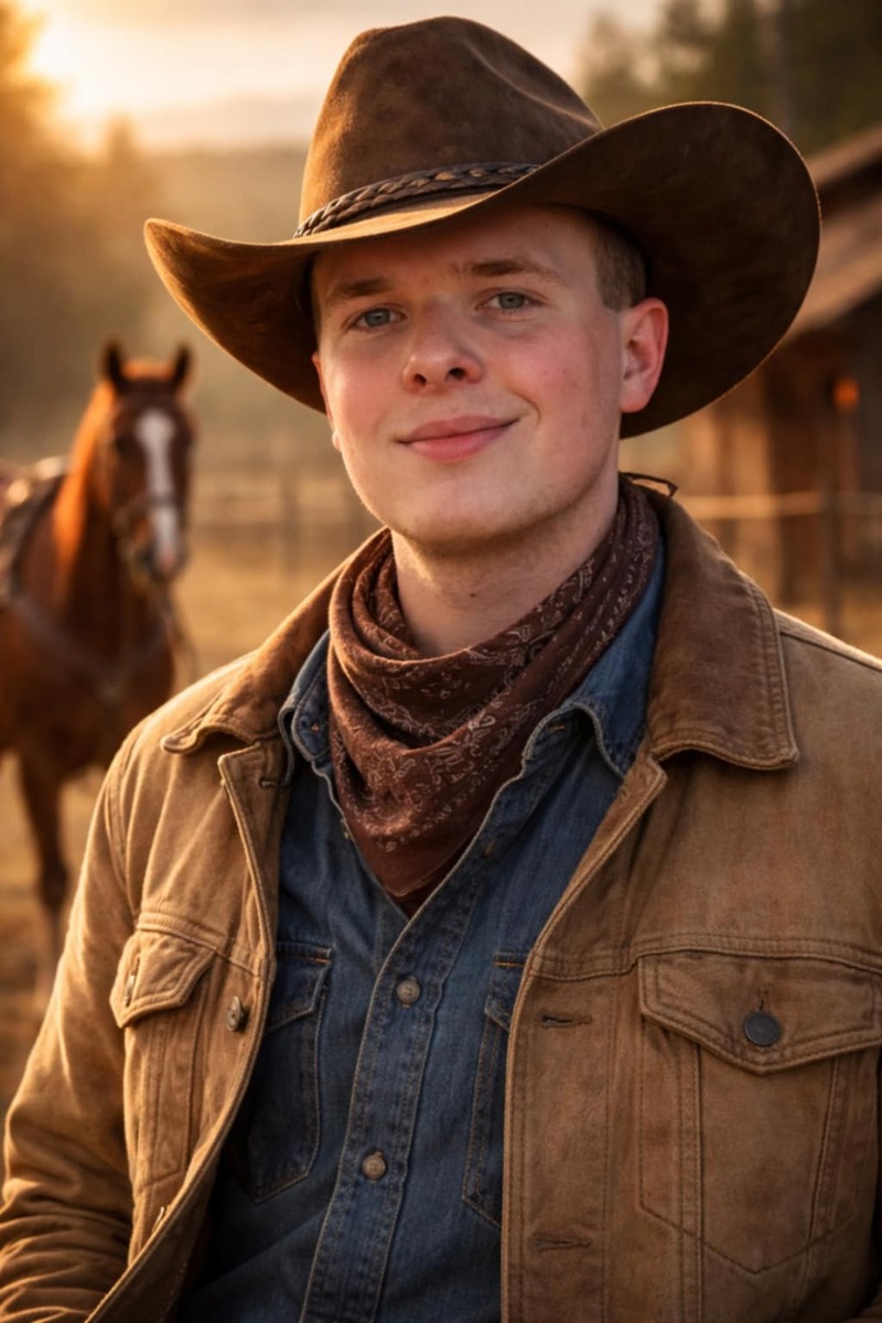 AI Western Caleb with Horse