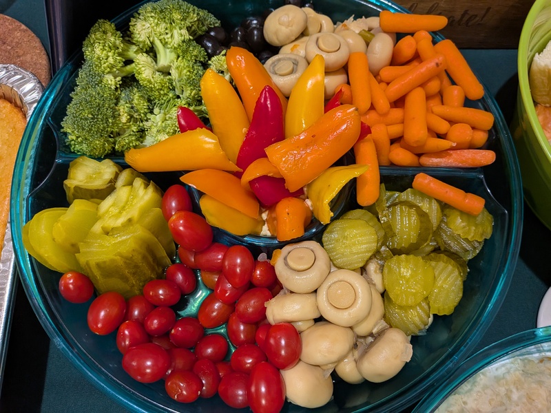 Veggie tray for Palm Sunday dinner.