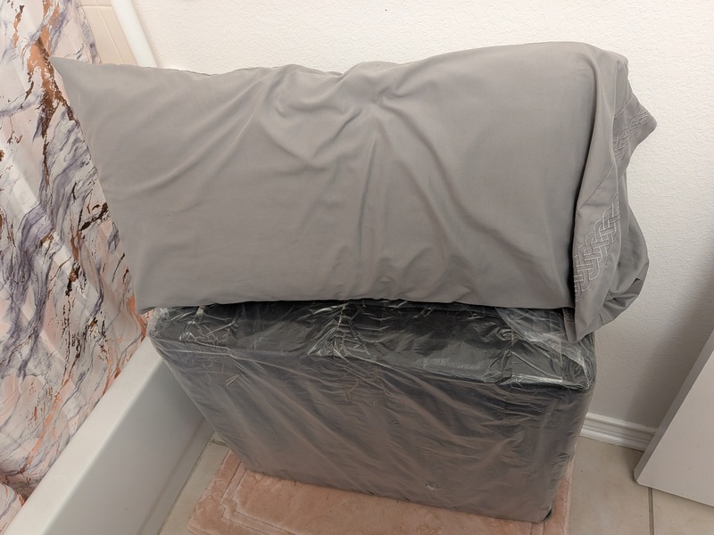 Lois dragged in a futon and pillow to the bathroom so she could read a book lying down if it was a serious sighted tornado.
