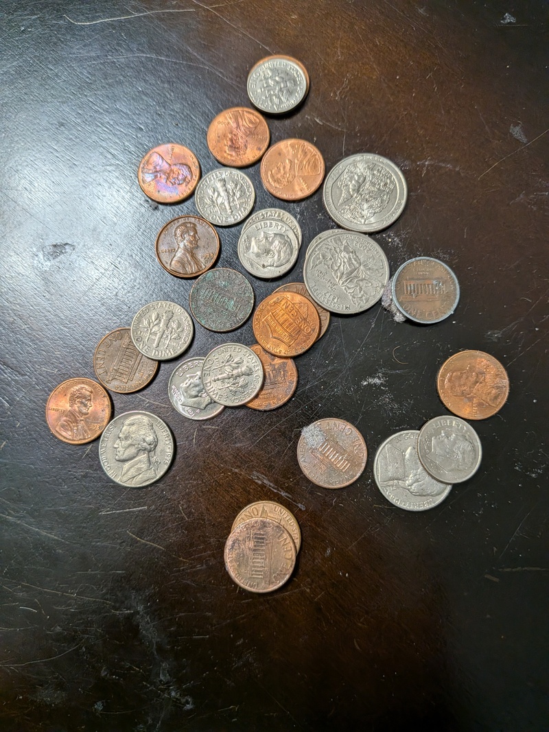 Earnings from under the old dryer.