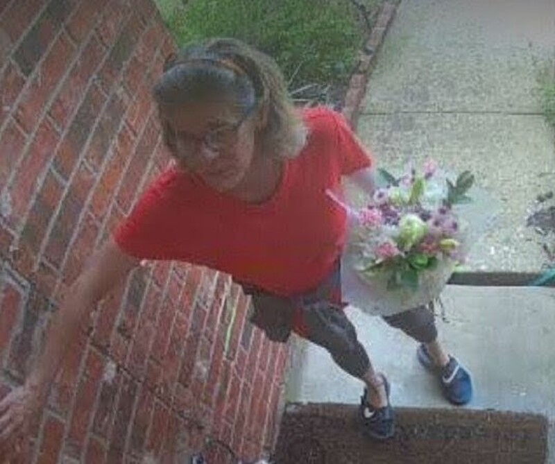 I gave the neighbor two mother and child statues for Mother's Day. She will give one to her mom. She brought me flowers.