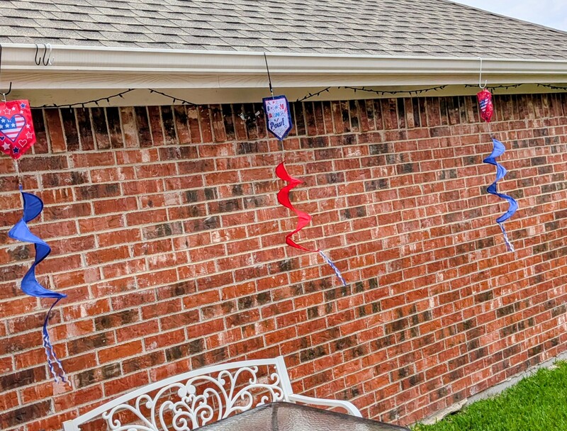 Patriotic decor in the backyard